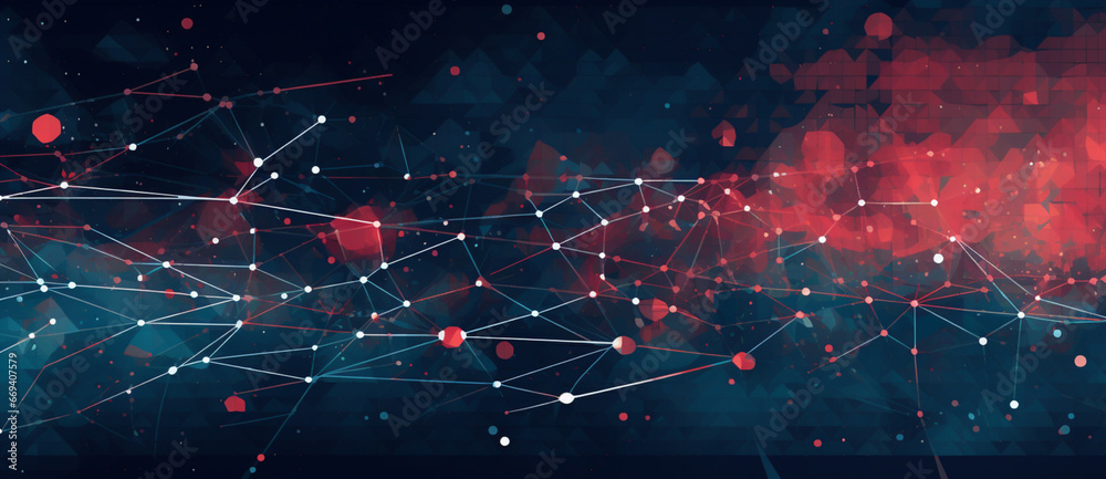 Obraz premium Explore the interconnected world of technology with this abstract representation, where lines converge into a digital web Created with generative AI tools.
