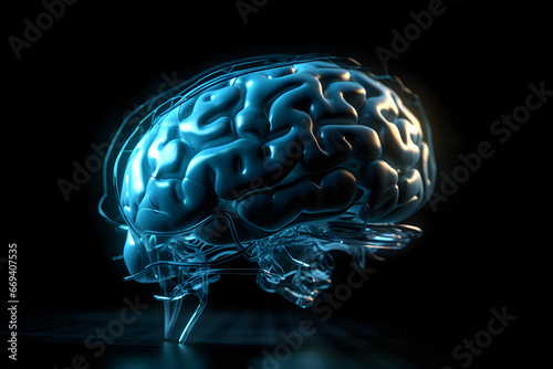 Illuminated Intellect: Abstract Brain Image 
