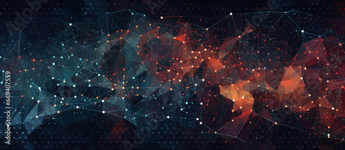 Explore the interconnected world of technology with this abstract representation, where lines converge into a digital web Created with generative AI tools.