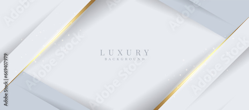 Elegant abstract background with shiny gold and silver lines. White luxury background