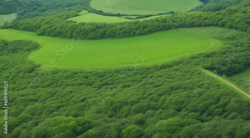 landscape with grass and sky, landscape with fields, panoramic view of green field landscape, green field