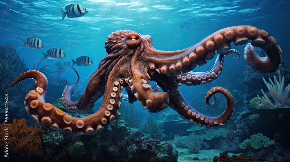 octopus in aquarium octopus in aquarium