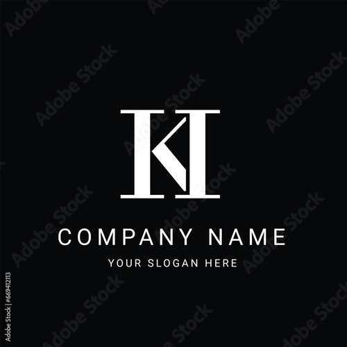 KI Letter Initial Logo Design Template Vector Illustration