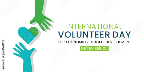 Vector illustration of International Volunteer day is observed every year on December 5, to promote volunteering and recognize volunteer contributions to the achievement