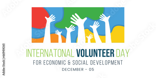 Vector illustration of International Volunteer day is observed every year on December 5, to promote volunteering and recognize volunteer contributions to the achievement