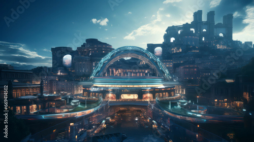 Metropolis of Tomorrow, A Visionary Glimpse into the Futuristic Cityscape © pkproject