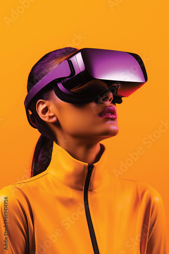 Femme portant des lunettes de réalité virtuelle © JM STUDIO