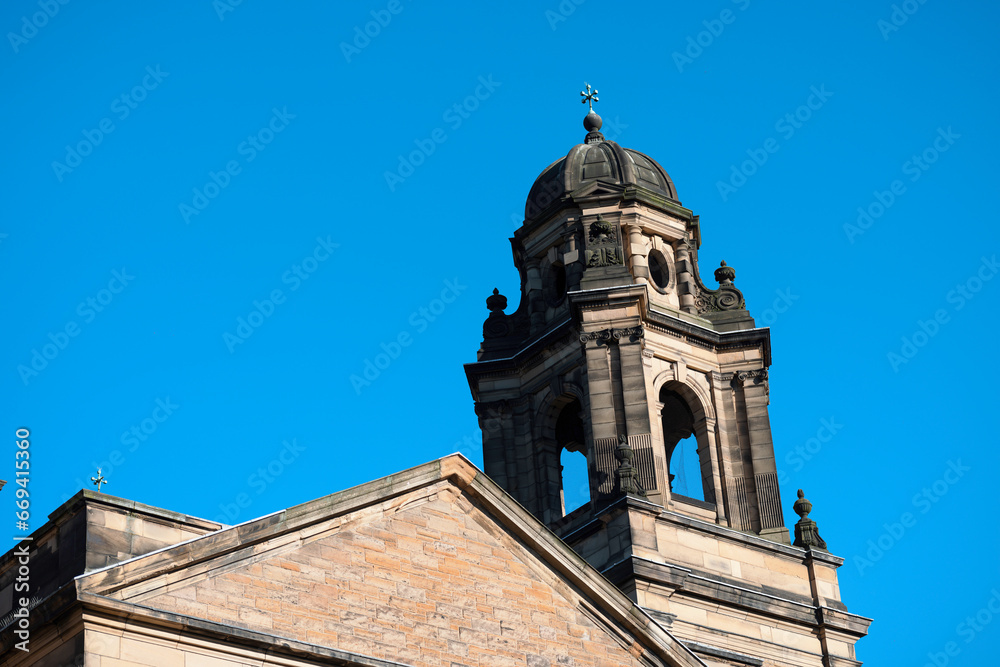 Edinburgh a majestic clock tower overlooking the city skyline