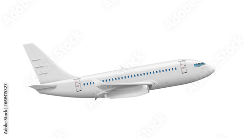 White Air Plane Take Off Flying Isolated On White