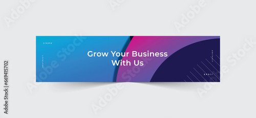 Grow your business linkedin banner abstract background