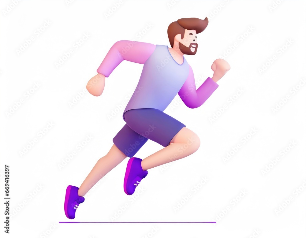 3D Character men with exercise clothes running. Man Run Exercise Jogging Marathon Speed Leader. AI generated. 3D Character men with exercise clothes running. Man Run Exercise Jogging Marathon Speed Leader. AI generated.