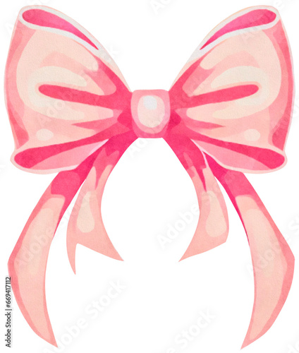 bow ribbon watercolor clipart illustration © Kitipong
