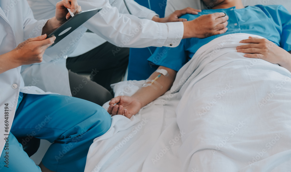 Injured patient showing doctor broken wrist and arm with bandage in hospital office or emergency room. Sprain, stress fracture or repetitive strain injury in hand. Nurse helping customer. First aid. Injured patient showing doctor broken wrist and arm with bandage in hospital office or emergency room. Sprain, stress fracture or repetitive strain injury in hand. Nurse helping customer. First aid.