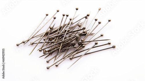 sewing needles on a white background.