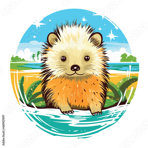 Porcupine t-shirt design graphic