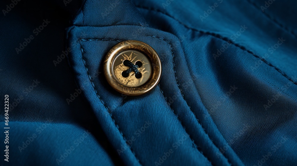 close-up of a button on clothes. - obrazy, fototapety, plakaty 