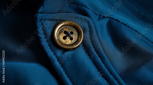close-up of a button on clothes.