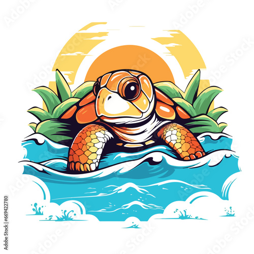 Turtle t-shirt design graphic