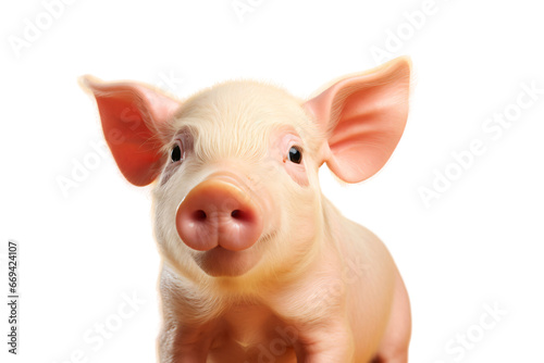 pink pig farm animal on transparent background