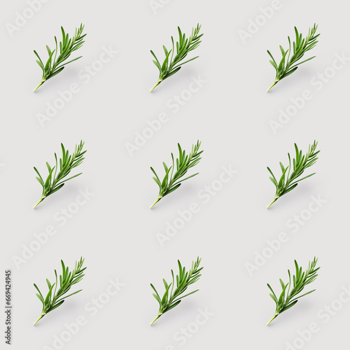 Organic natural Tarragon vegetable seamless photo pattern on a solid color background