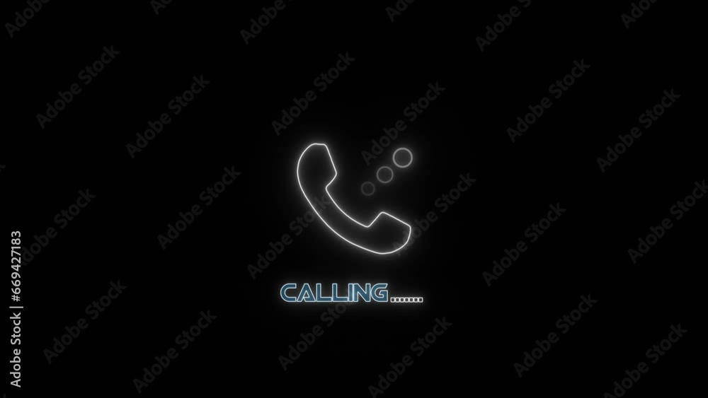 Neon phone calling icon animation 4k Neon phone calling icon animation 4k