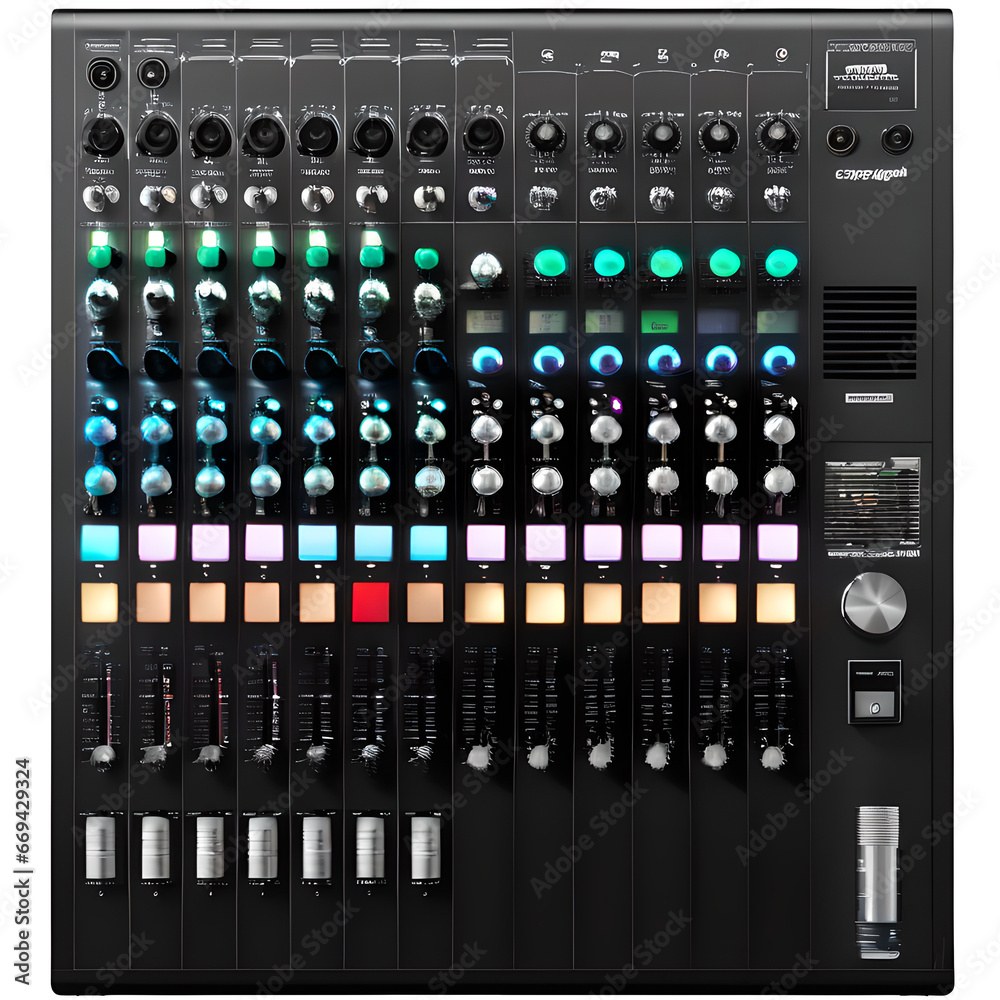 mixing table for mixing different sound sources to broadcast them through a single track