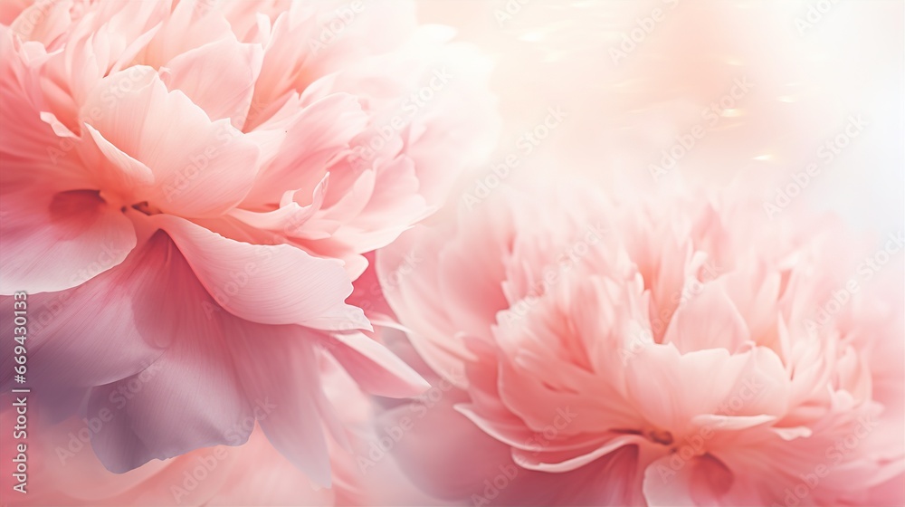 Peony flower background closeup with soft focus and sunlight Peony flower background closeup with soft focus and sunlight