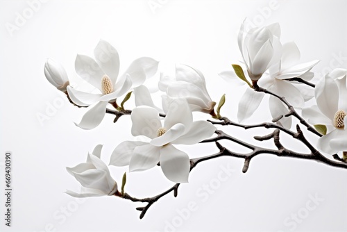 magnolia with branch on white background  photo