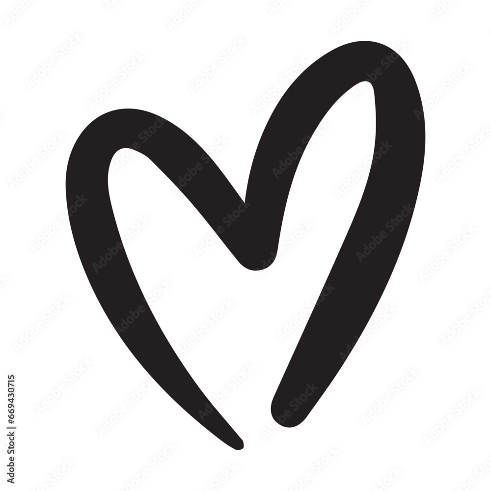 Hand drawn heart symbol love icon for romantic trendy doodle art for decoration element in a glyph pictogram illustration Hand drawn heart symbol love icon for romantic trendy doodle art for decoration element in a glyph pictogram illustration