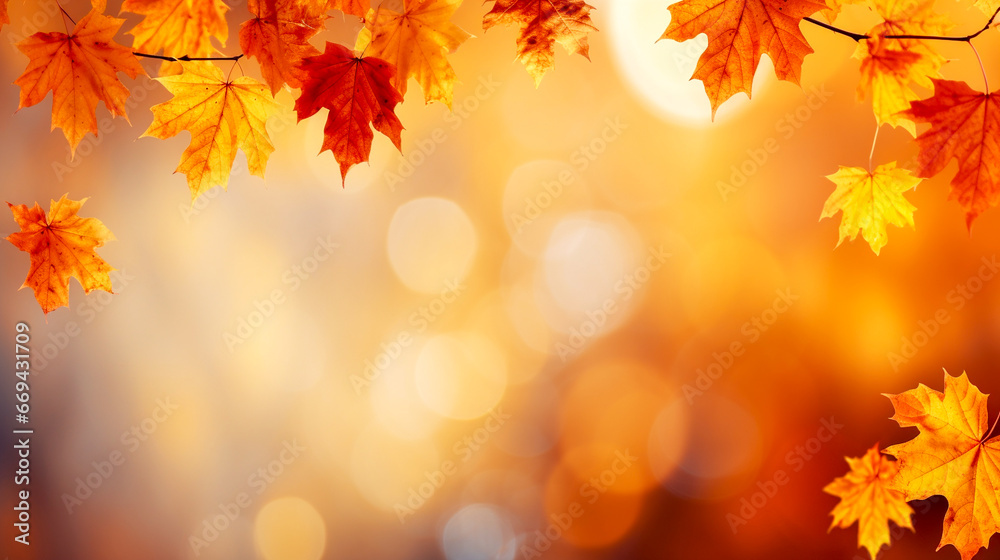 Autumn background with leaves and bokeh. Copyspace Autumn background with leaves and bokeh. Copyspace