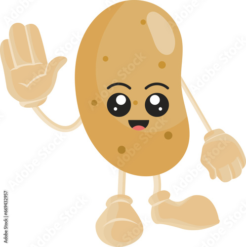 cute vegetable potato character icon