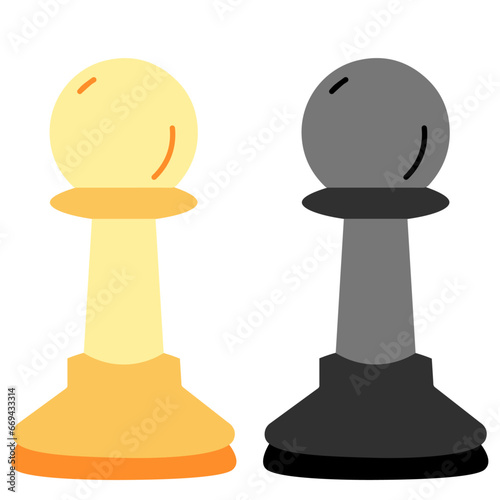 Pawn chess icon. Soldier chess icon. Modern Black color illustration of pawn chess vector icon for web design