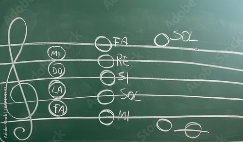 Obraz na płótnie notes written on the pentagram