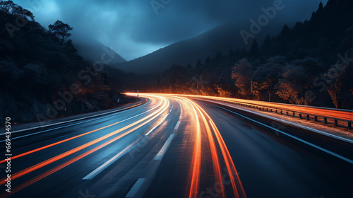 Long exposure shot of cars driving on a road by night © Milan