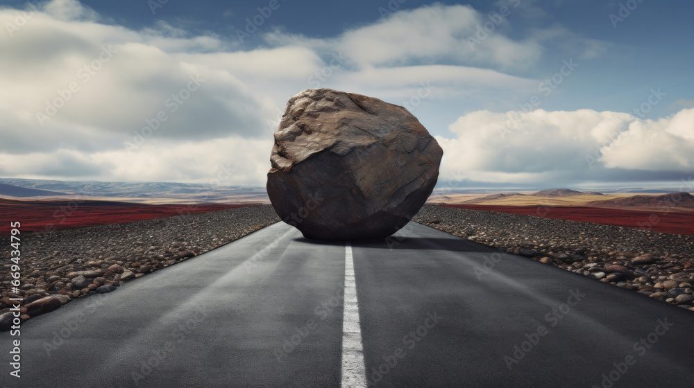 Road is blocked by a land slide of rock and debris to where it is a ...