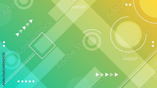 Green and yellow gradient geometric shape background