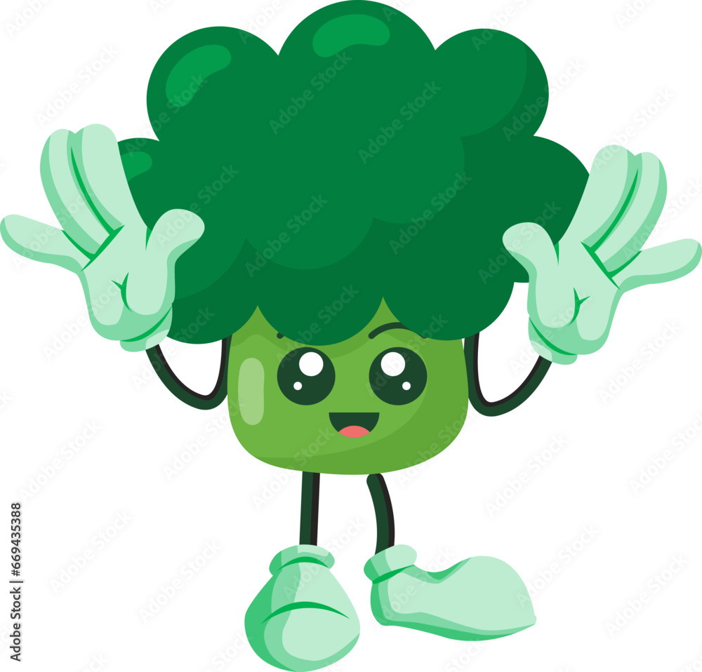 Fototapeta premium cute vegetable broccoli character icon