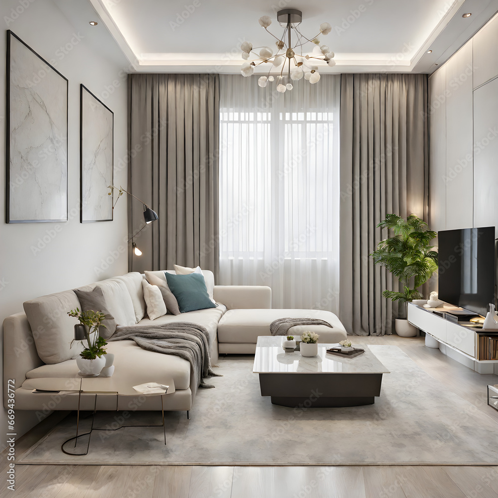 Minimalist living room Generative AI Minimalist living room Generative AI