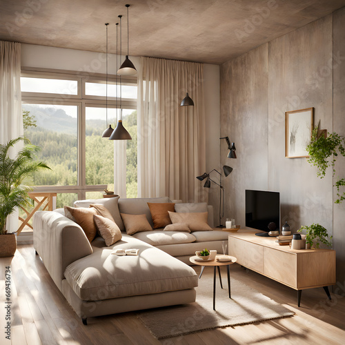 Nordic living room Generative AI