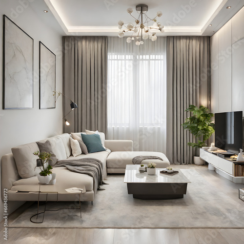Minimalist living room Generative AI