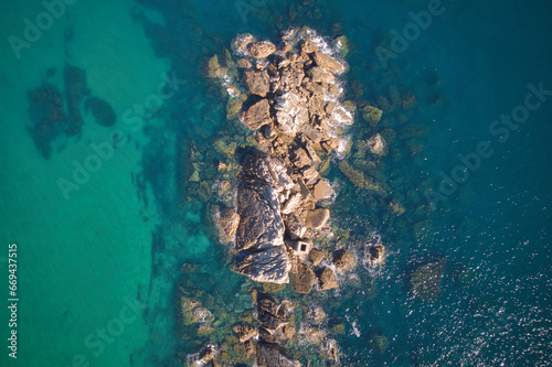 Northern Spain cliffs, drone view