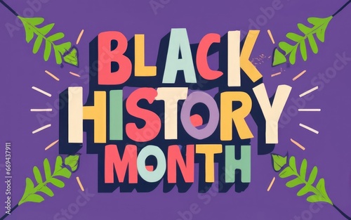 Black history month poster with text in pan African flag colors.