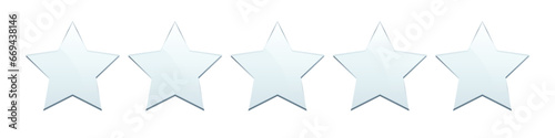 Star glass award 3d vector illustration set on white background. Realistic crystal trophy, champion prize in competition, hollywood fame, best of the best symbol, winner icon