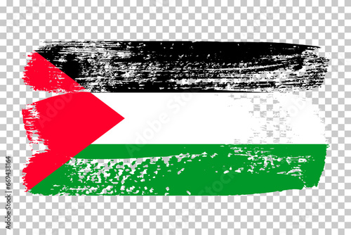 Palestine national flag vector illustration isolated on transparent background. Realistic official palestinian symbol of country. Palestine Independence Day