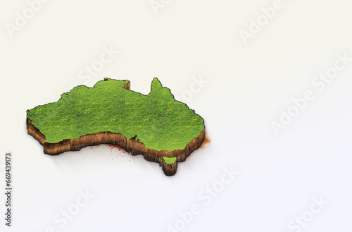 High-quality Australia 3D soil map, Australia 3D soil map render.