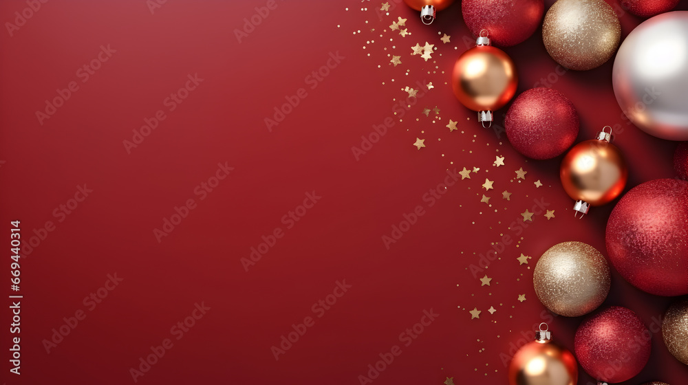 Christmas balls on the table,topview,surround empty space,decorated christmas accessories surround. Christmas balls on the table,topview,surround empty space,decorated christmas accessories surround.
