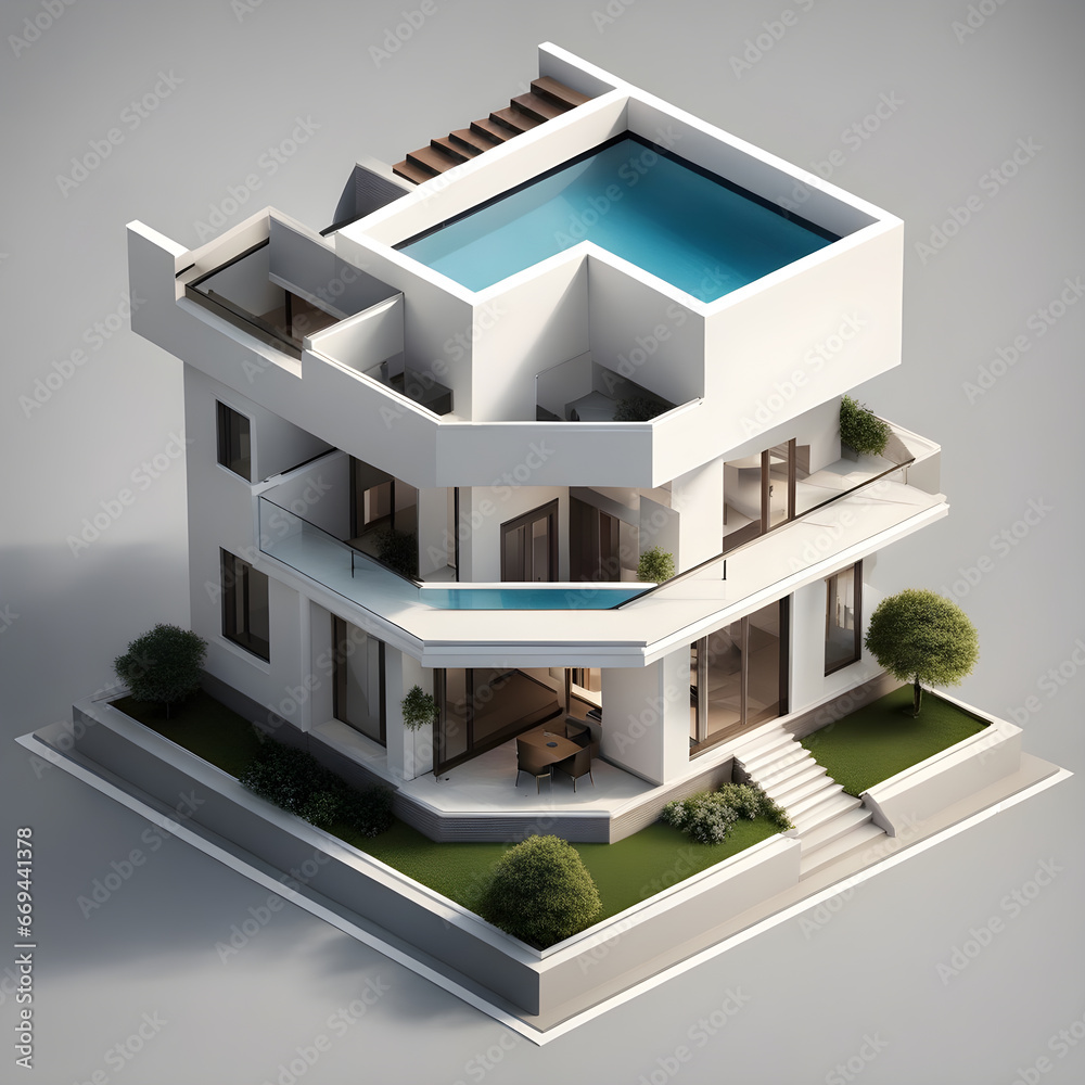 3d render of a modern house