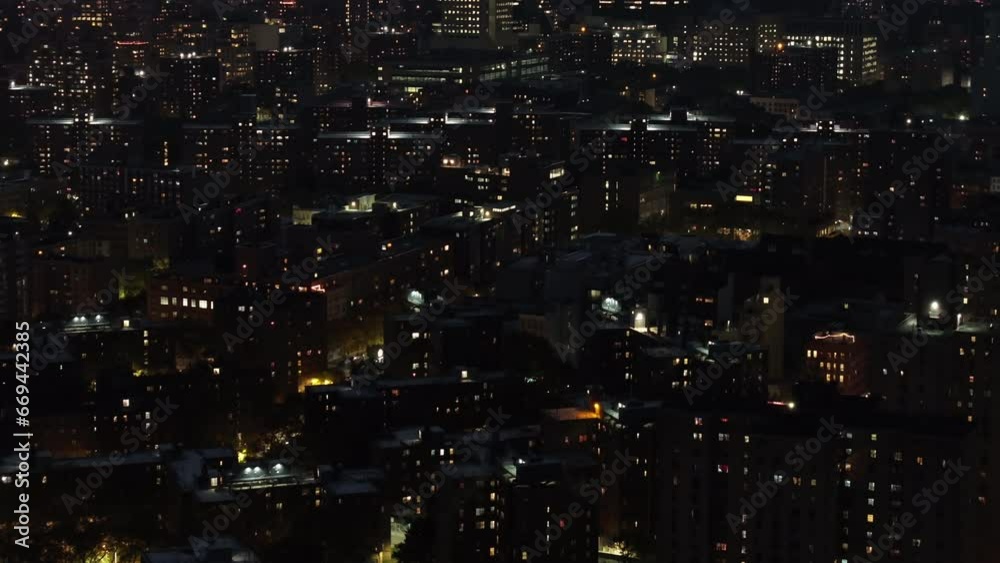 Aerial view of Harlem at night Aerial view of Harlem at night