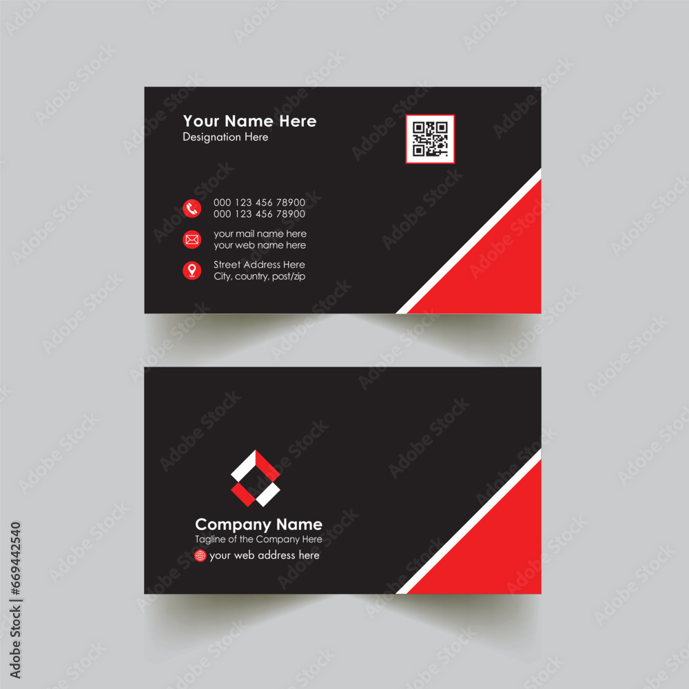 Modern Creative Clean professional Business Card Design Template, Visiting Card free vector