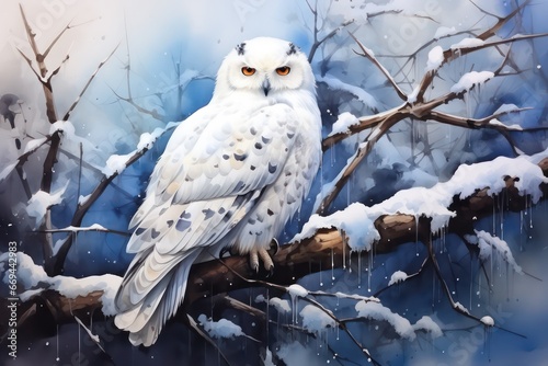 snowy owl in snow © Stasie